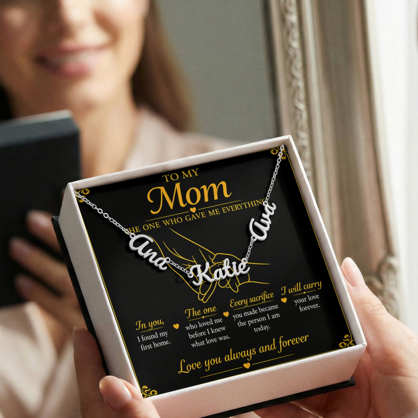 To My Mom |The One Who Gave Me Everything|Personalized Name Necklace