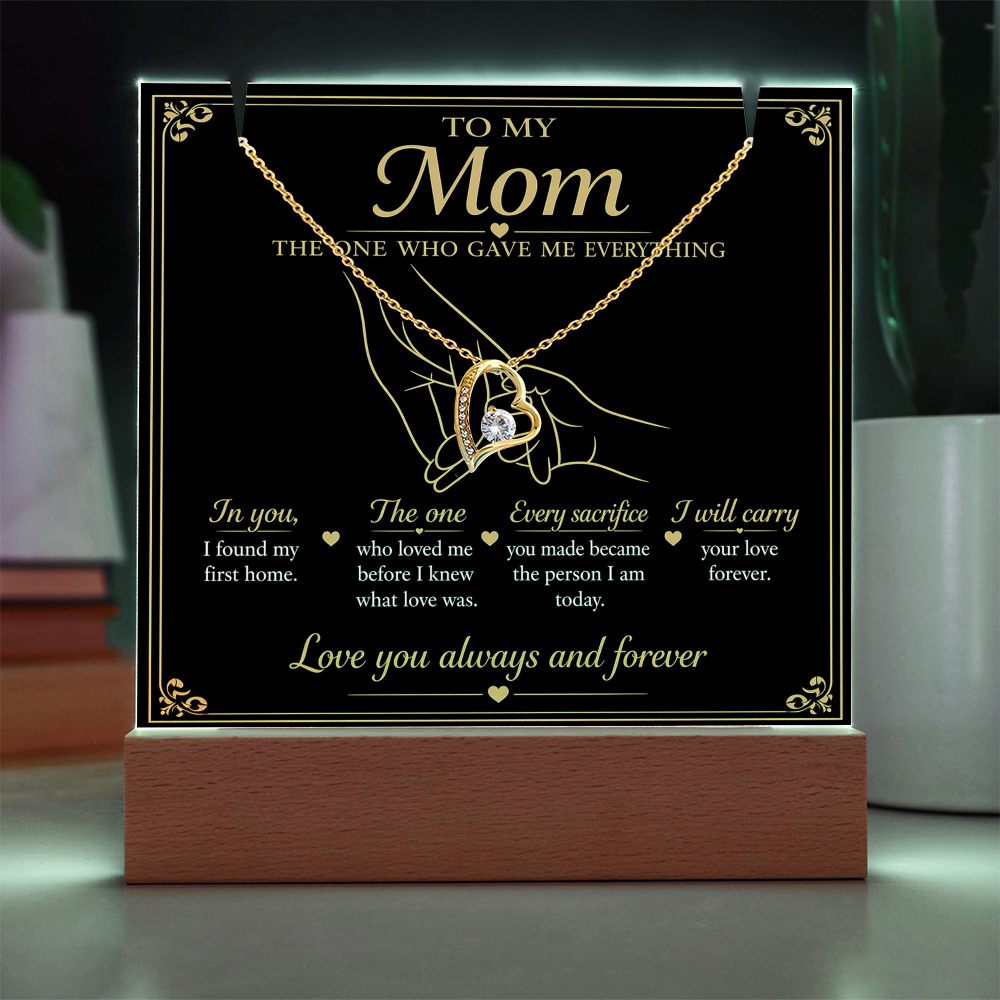 To My Mom|The One Who Gave Me Everything|Forever Love Necklace