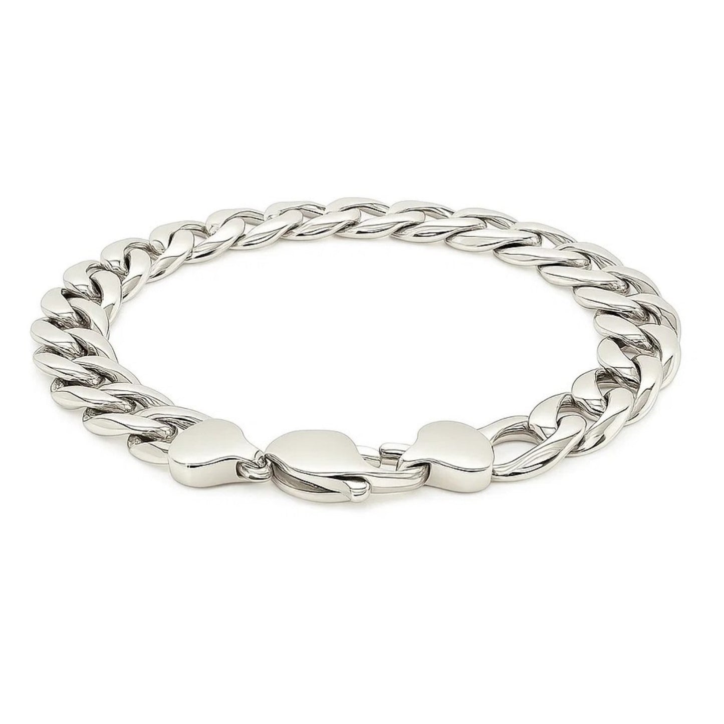 Rhodium Plated Sterling Silver Curb Style Bracelet (11.60 mm)