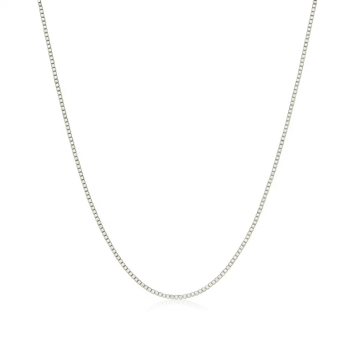 14k White Gold Classic Box Chain (0.45 mm)