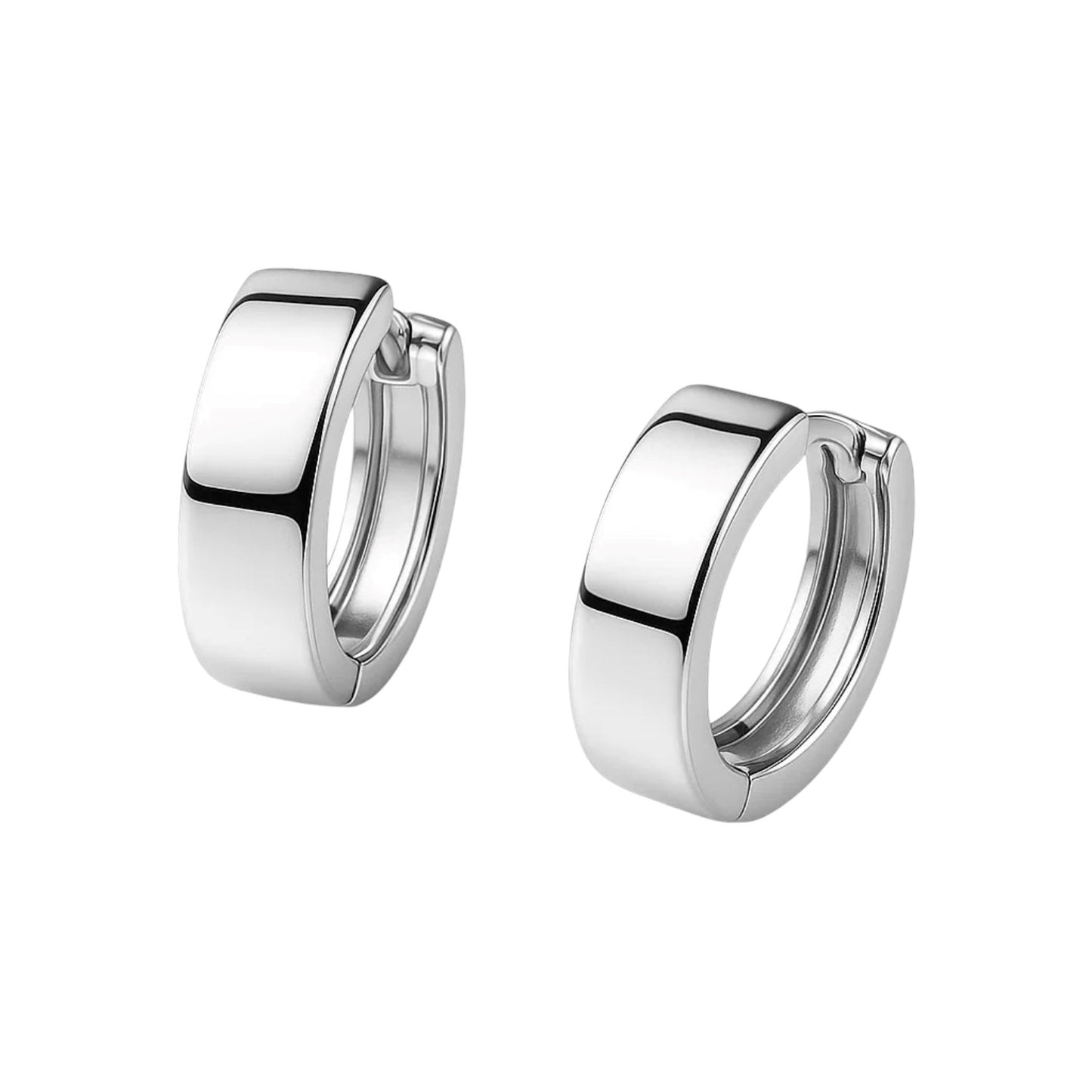 10k White Gold Snuggable Hoop Earrings