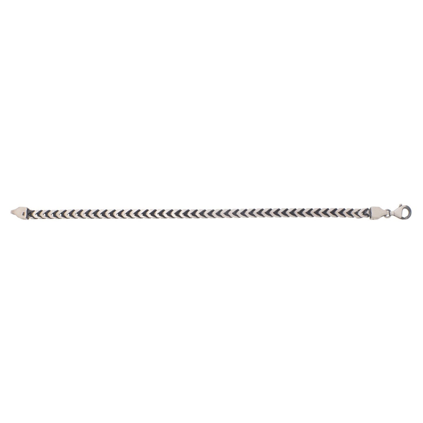 Sterling Silver Gunmetal Finish Franco Link Bracelet (4.60 mm)