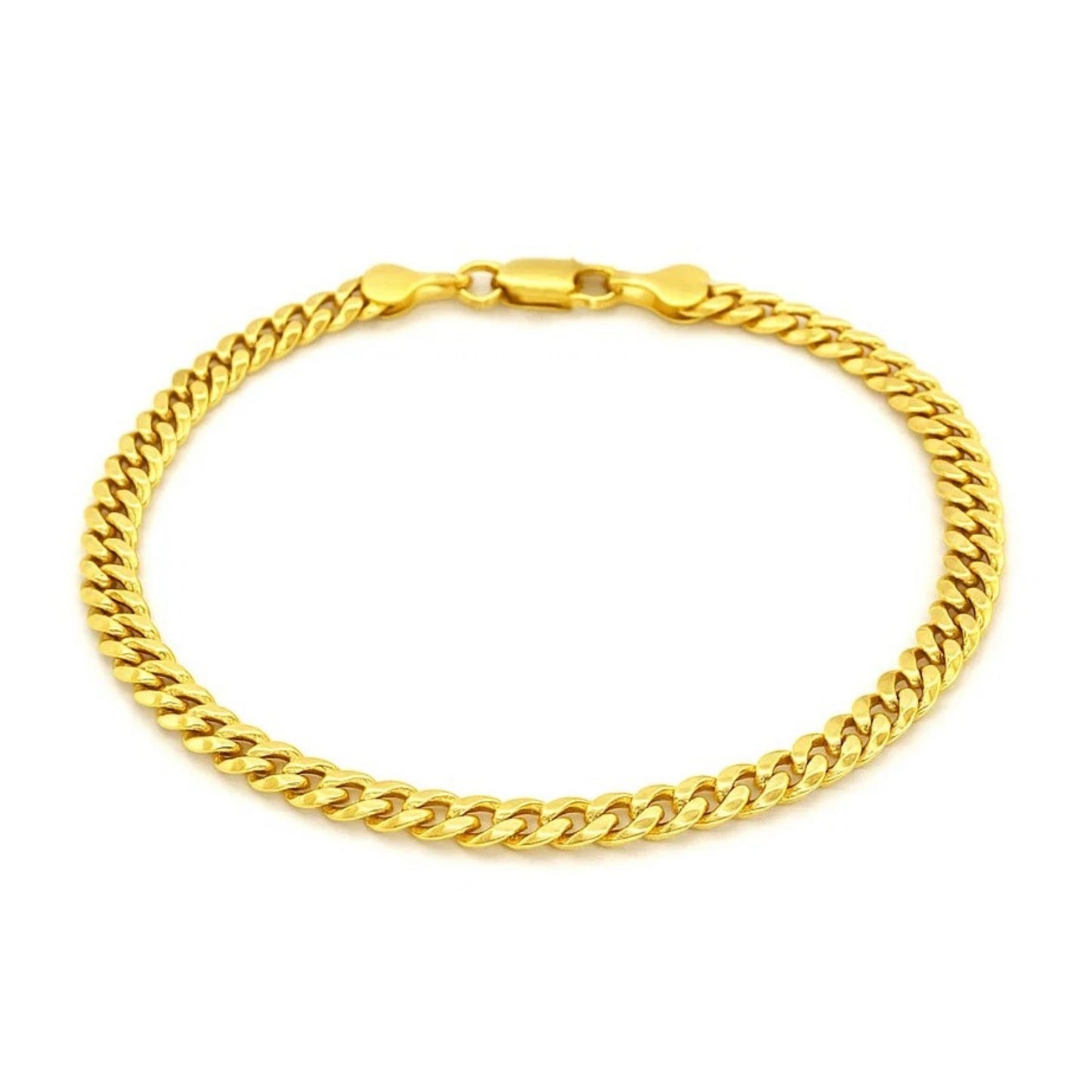10k Yellow Gold Miami Cuban Semi Solid Bracelet (4.50 mm)