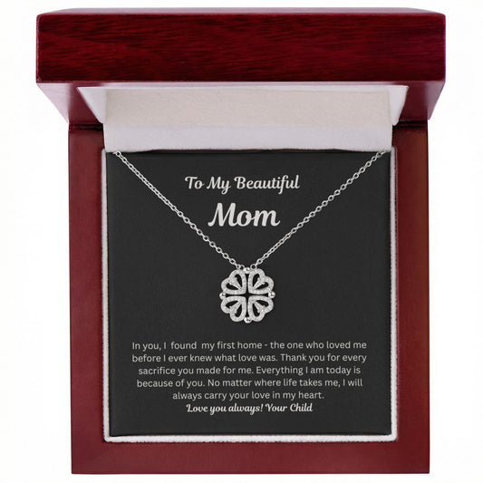 To My Beautiful Mom - Gorgeous Magnetic Hearts Necklace