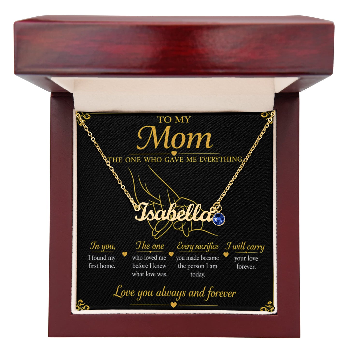 To My Mom|The One Who Gave Me Everything|Custom Name Necklace with Birthstone