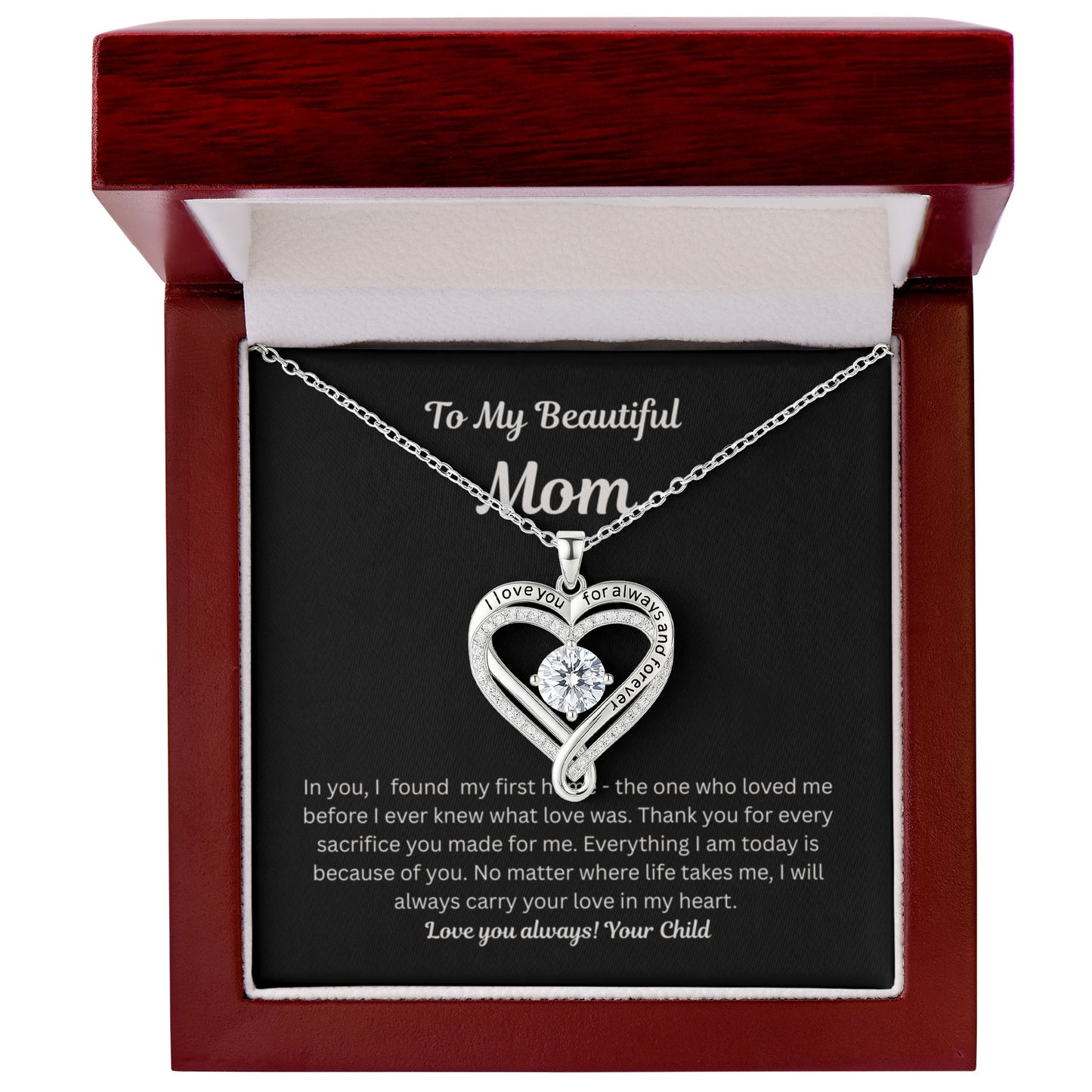 To My Beautiful Mom - Love You Always Necklace