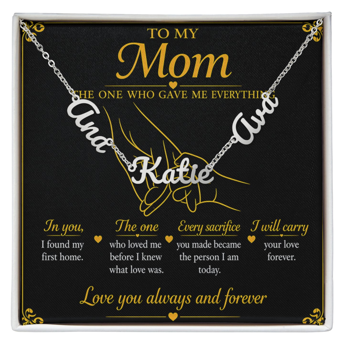 To My Mom |The One Who Gave Me Everything|Personalized Name Necklace