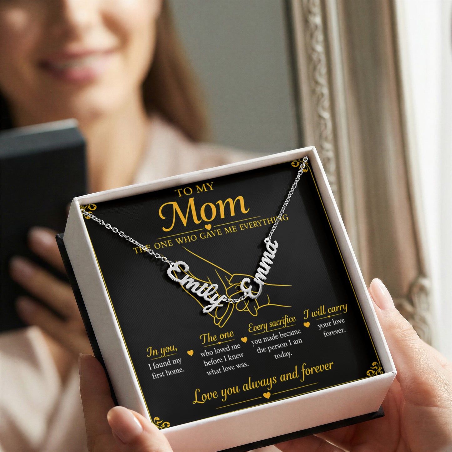To My Mom |The One Who Gave Me Everything|Personalized Name Necklace
