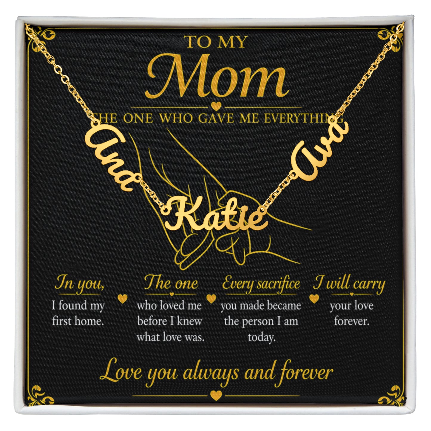 To My Mom |The One Who Gave Me Everything|Personalized Name Necklace