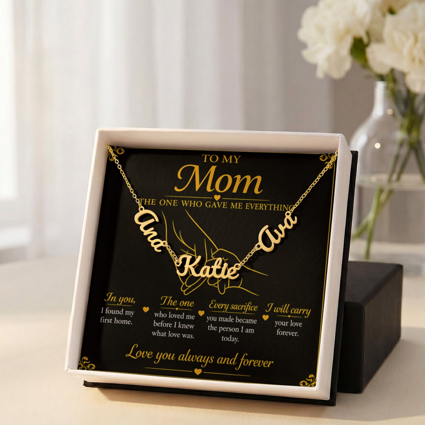 To My Mom |The One Who Gave Me Everything|Personalized Name Necklace