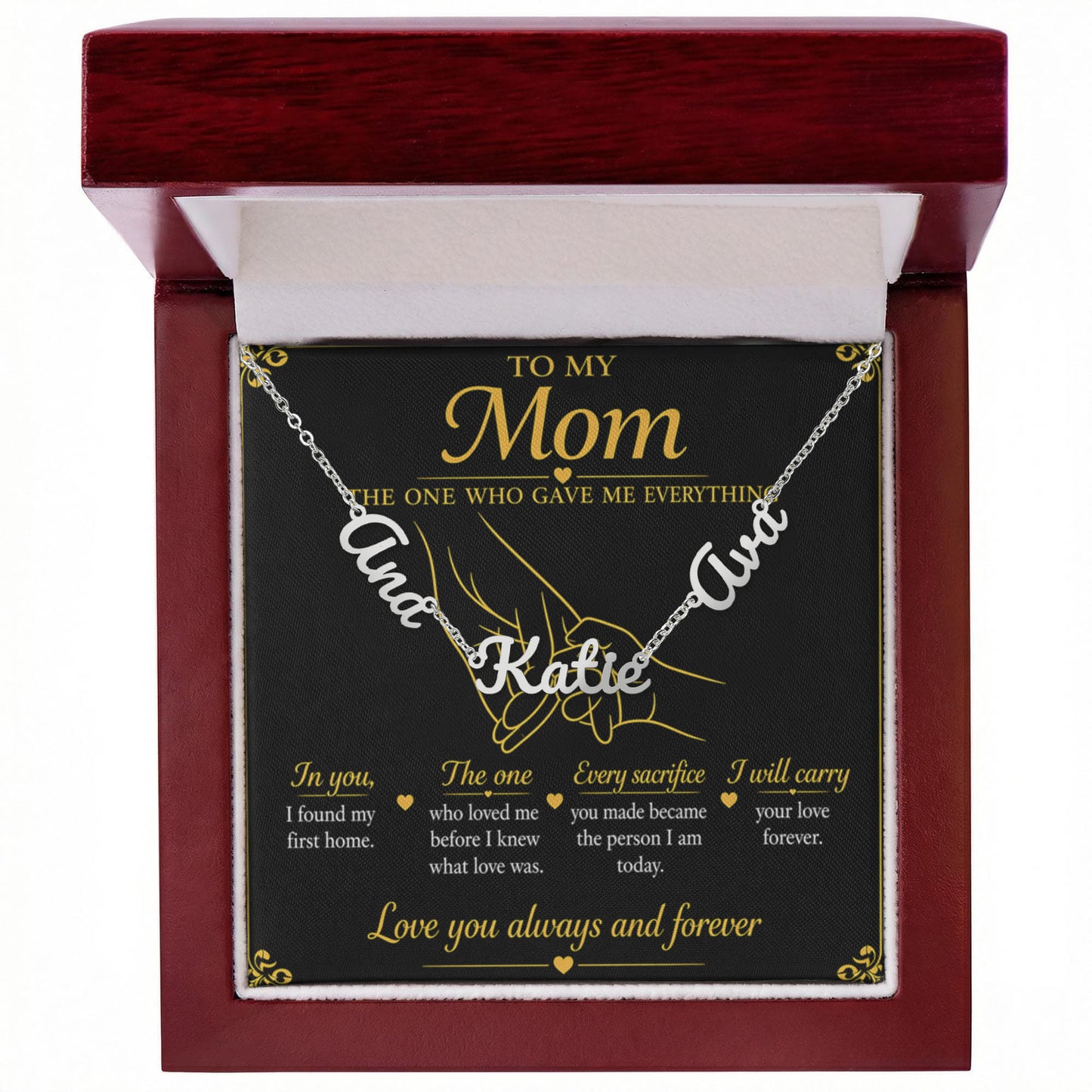 To My Mom |The One Who Gave Me Everything|Personalized Name Necklace