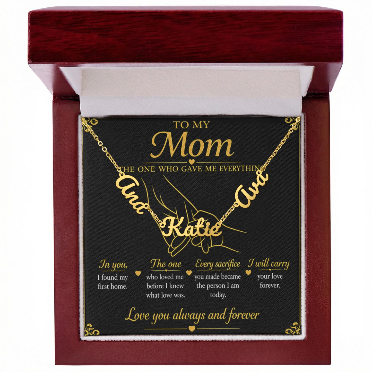 To My Mom |The One Who Gave Me Everything|Personalized Name Necklace