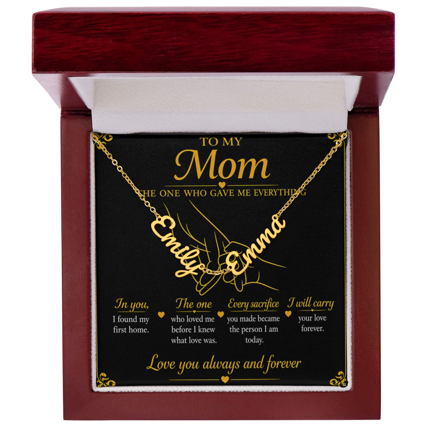 To My Mom |The One Who Gave Me Everything|Personalized Name Necklace