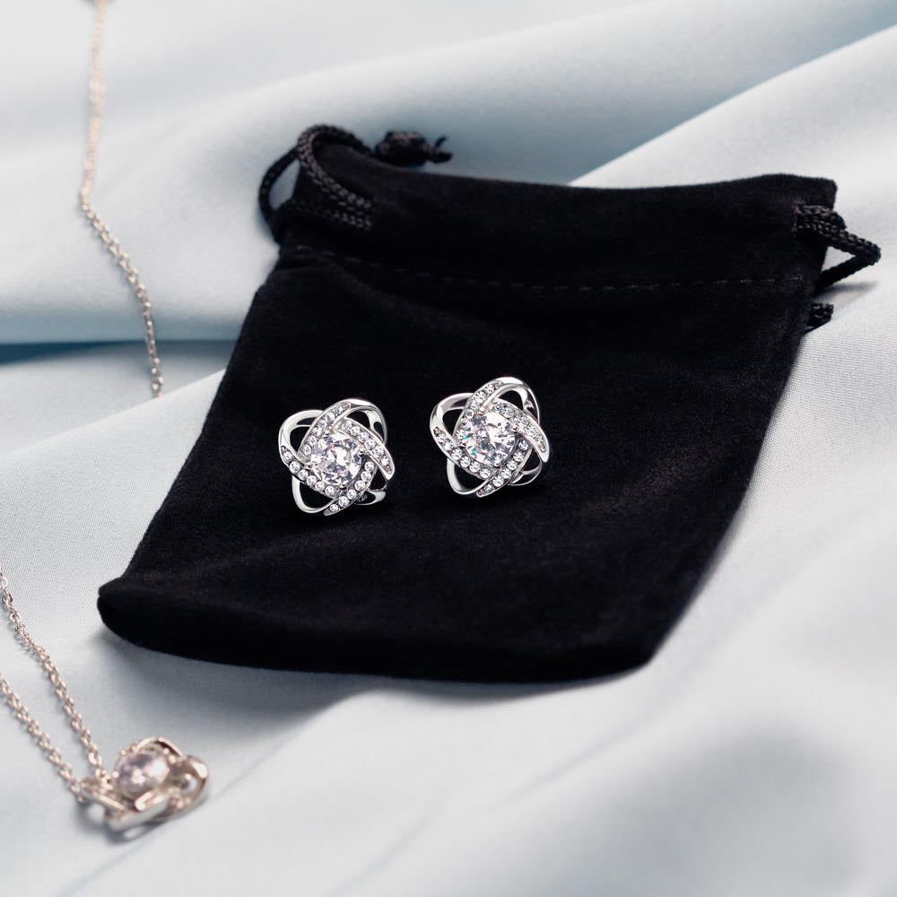 To My Wife - Beautiful Love Knot Necklace Plus Free Matching Earrings