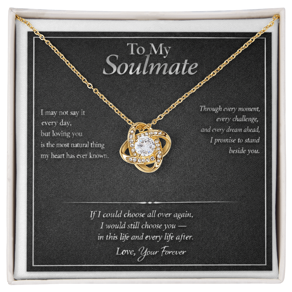 To My Soulmate - Love Knot Necklace Silver Edition