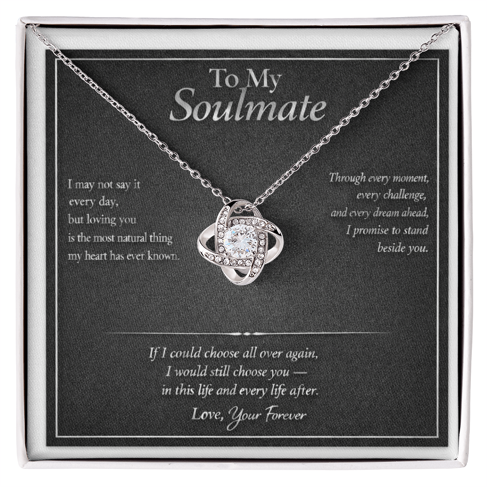 To My Soulmate - Love Knot Necklace Silver Edition