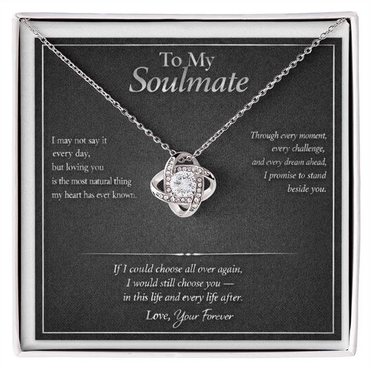To My Soulmate - Love Knot Necklace Silver Edition