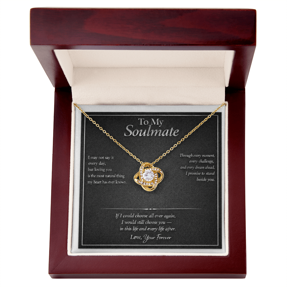 To My Soulmate - Love Knot Necklace Silver Edition