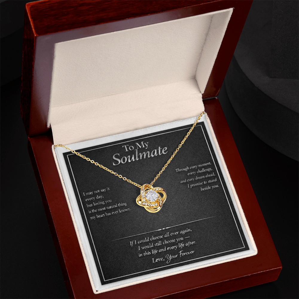 To My Soulmate - Love Knot Necklace Silver Edition