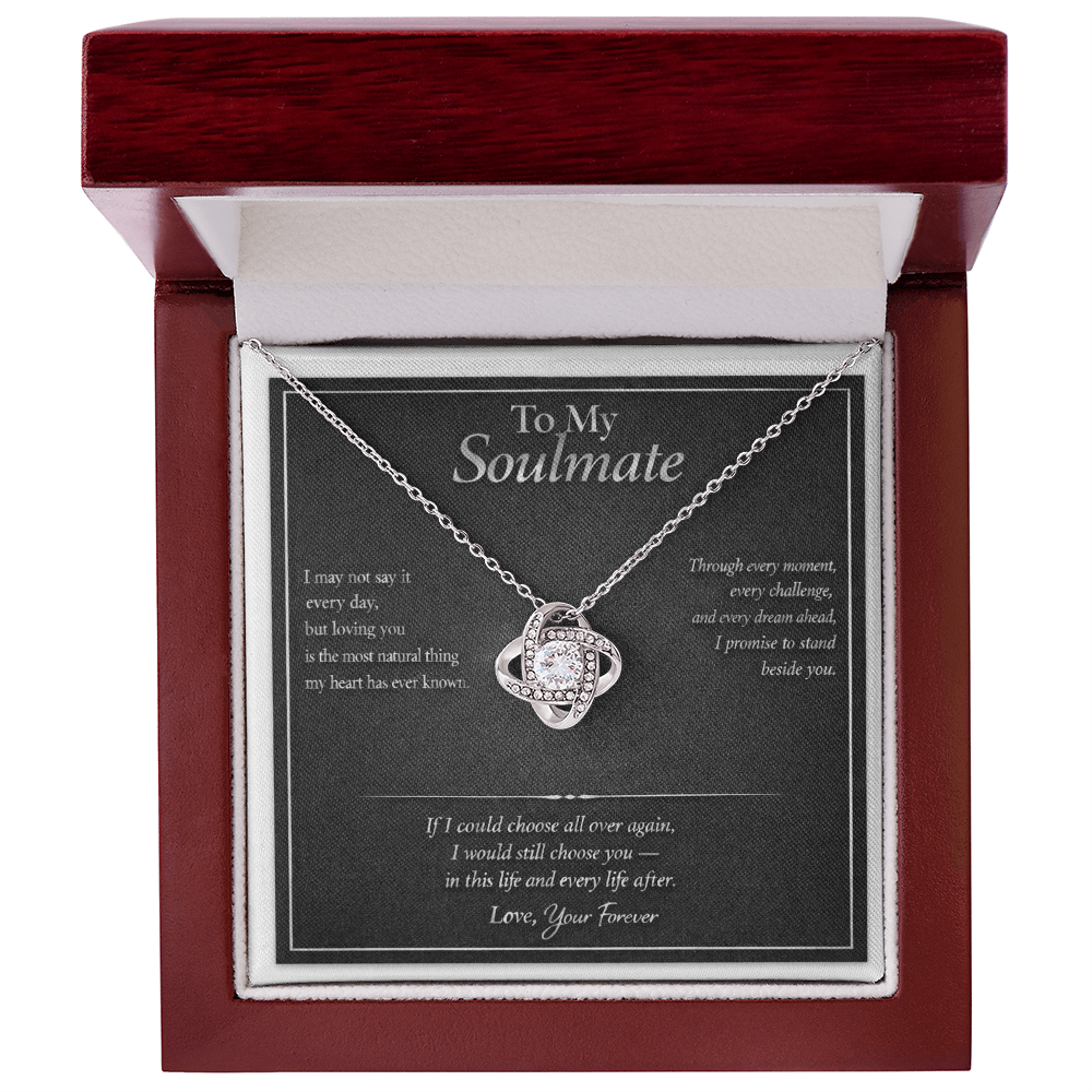 To My Soulmate - Love Knot Necklace Silver Edition