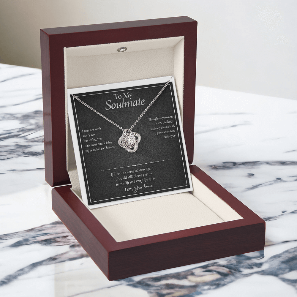 To My Soulmate - Love Knot Necklace Silver Edition