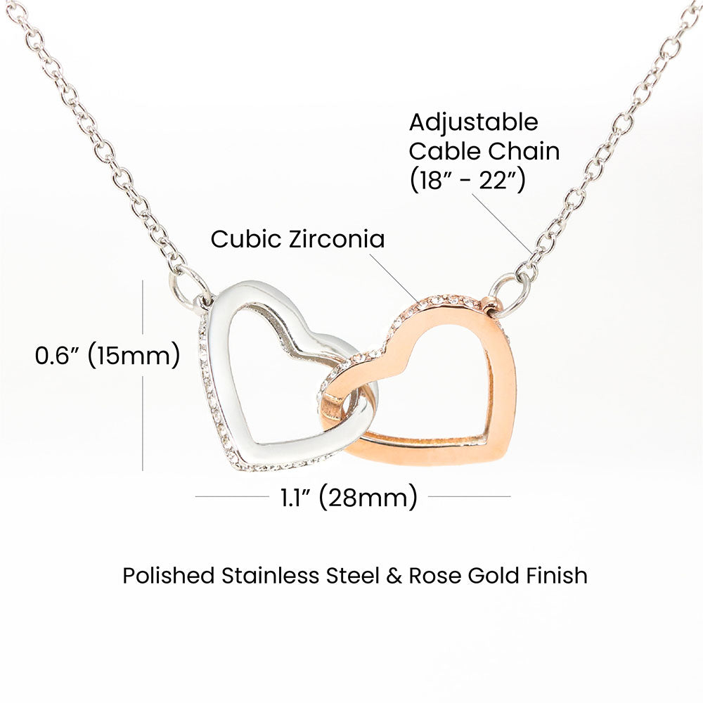 Interlocking Hearts necklace - Symbolizes Your Never-ending Love