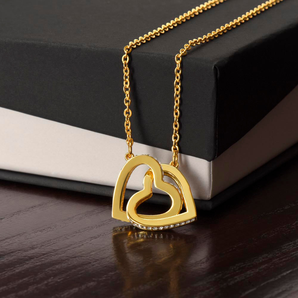 Interlocking Hearts necklace - Symbolizes Your Never-ending Love