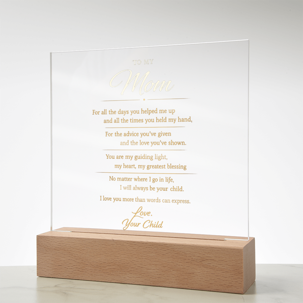 Heartfelt Message To Mom In Gold