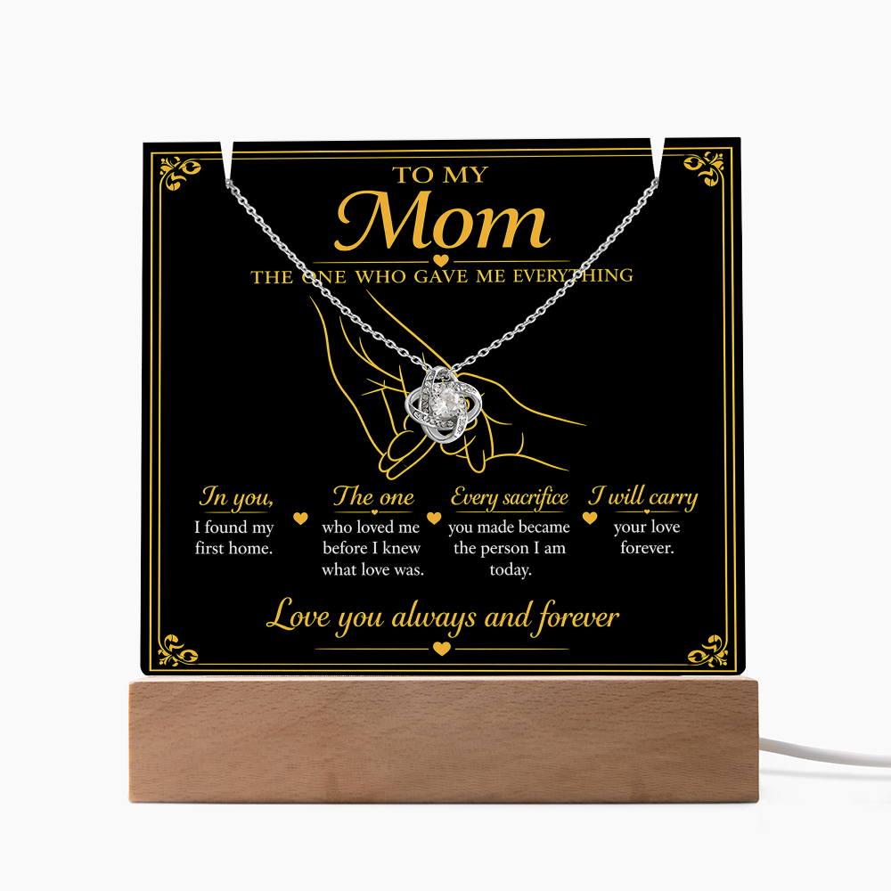 To My Mom| The One Who Gave Me Everything| Love Knot Necklace