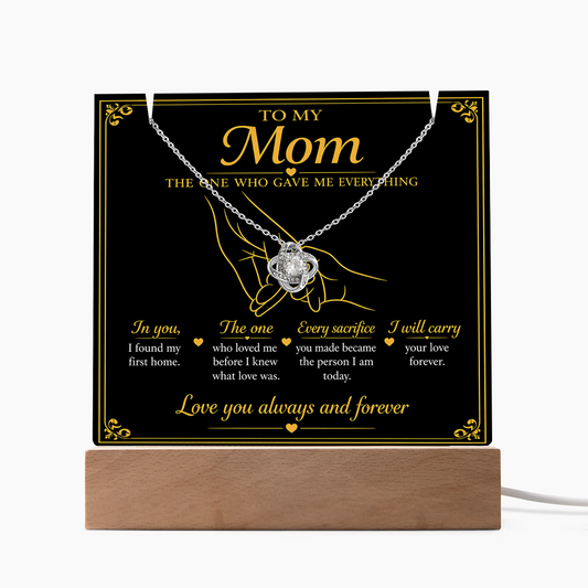 To My Mom| The One Who Gave Me Everything| Love Knot Necklace