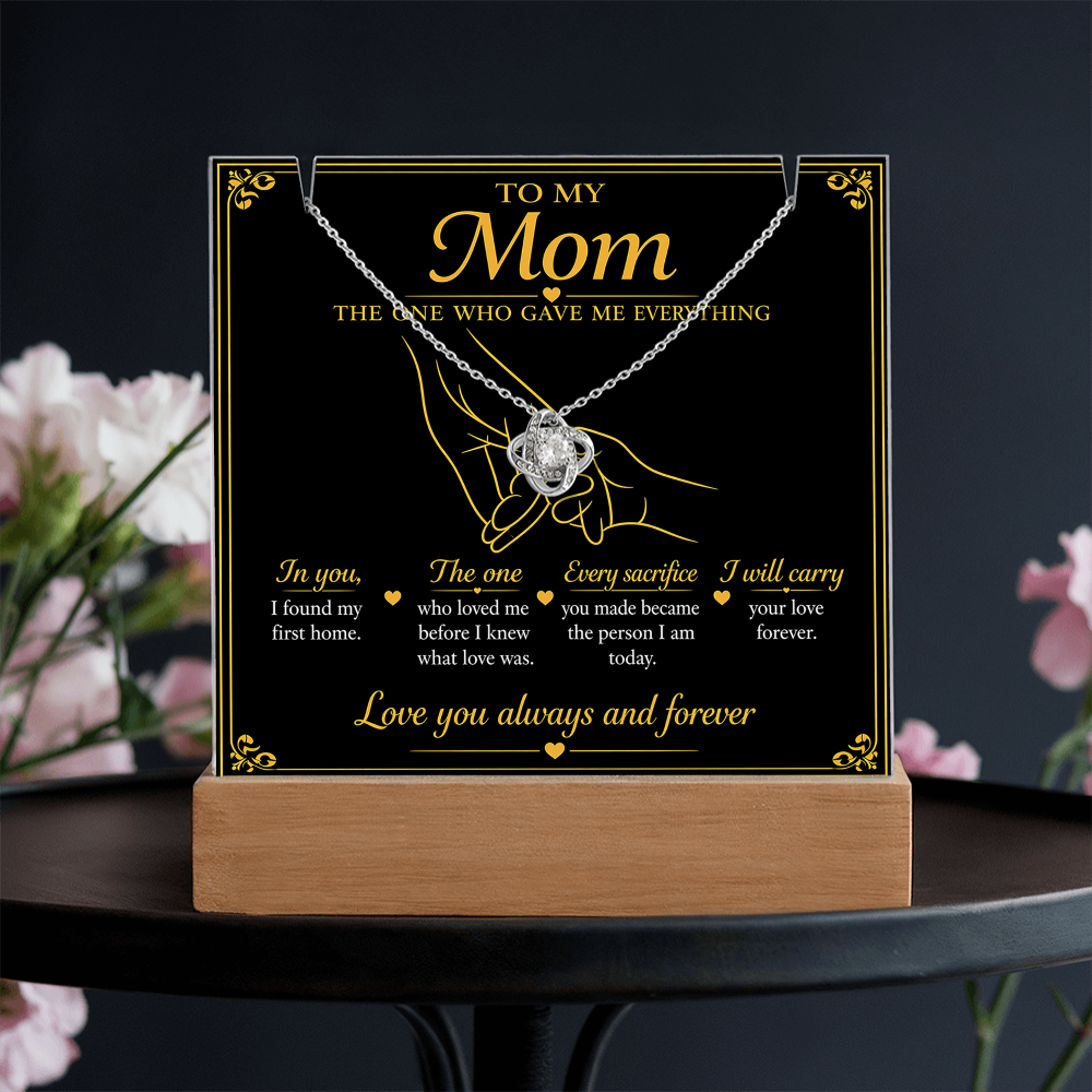 To My Mom - The One Who Gave Me Everything LED Acrylic Plaque
