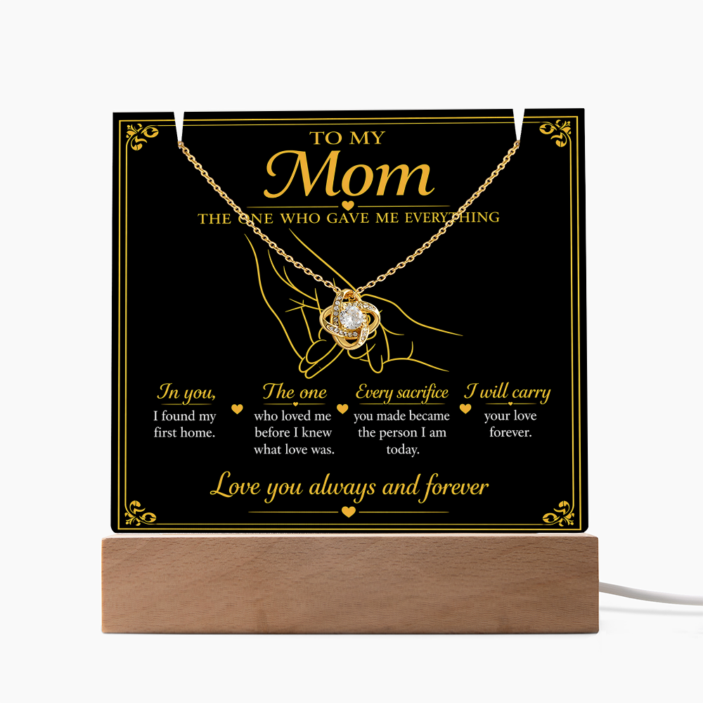 To My Mom| The One Who Gave Me Everything| Love Knot Necklace
