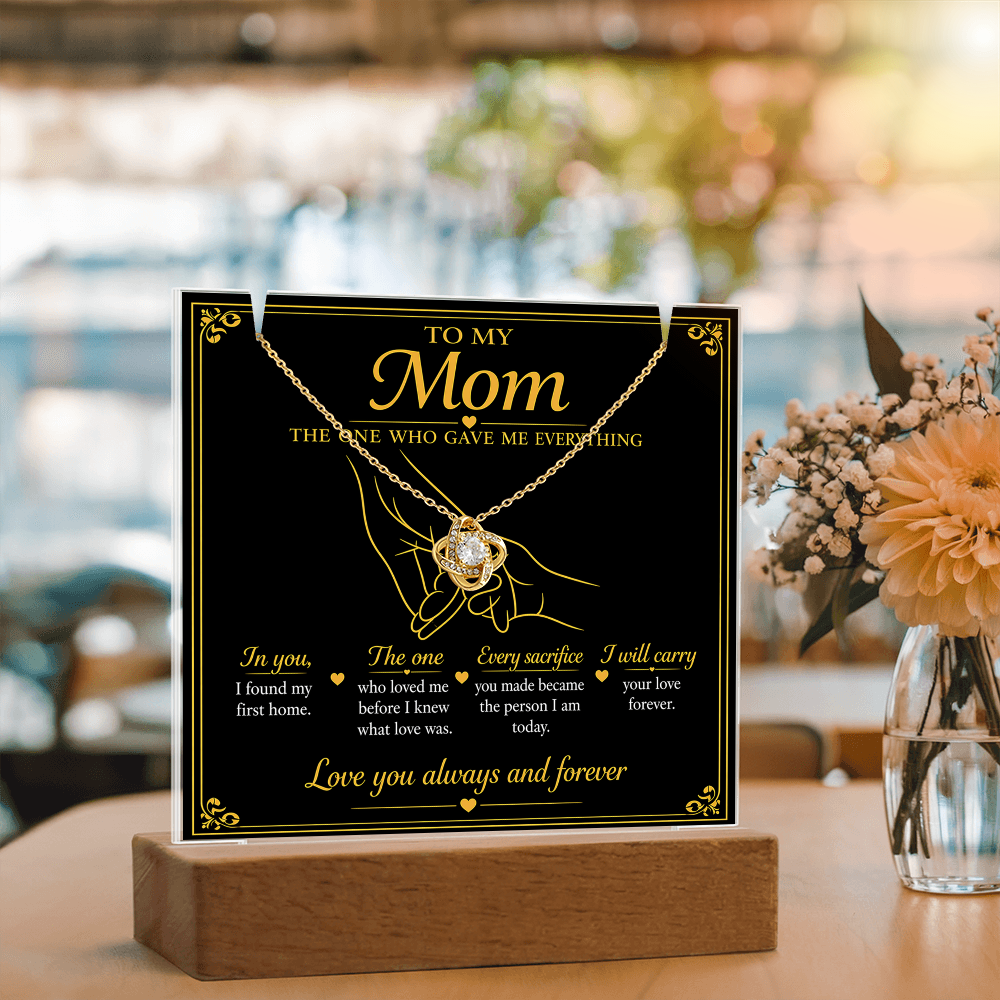 To My Mom - The One Who Gave Me Everything LED Acrylic Plaque