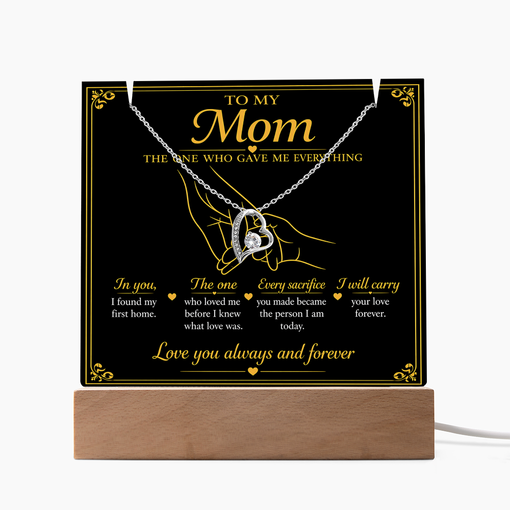 To My Mom|The One Who Gave Me Everything|Forever Love Necklace