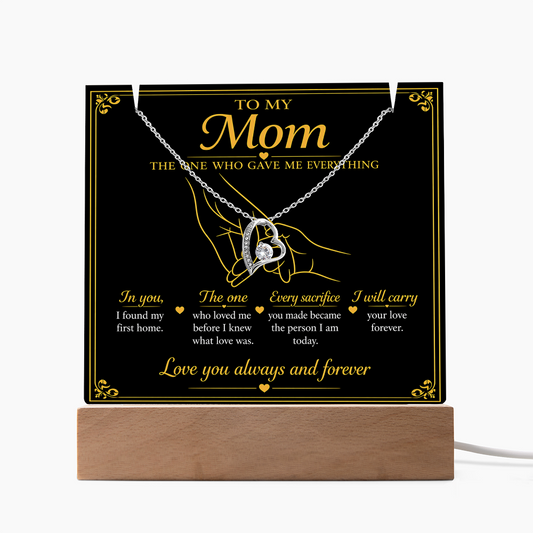 To My Mom|The One Who Gave Me Everything|Forever Love Necklace