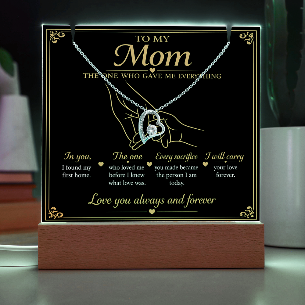 To My Mom|The One Who Gave Me Everything|Forever Love Necklace
