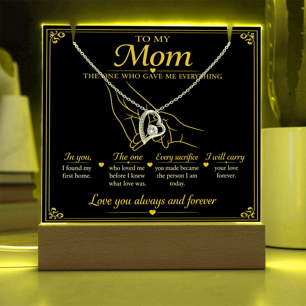 To My Mom|The One Who Gave Me Everything|Forever Love Necklace