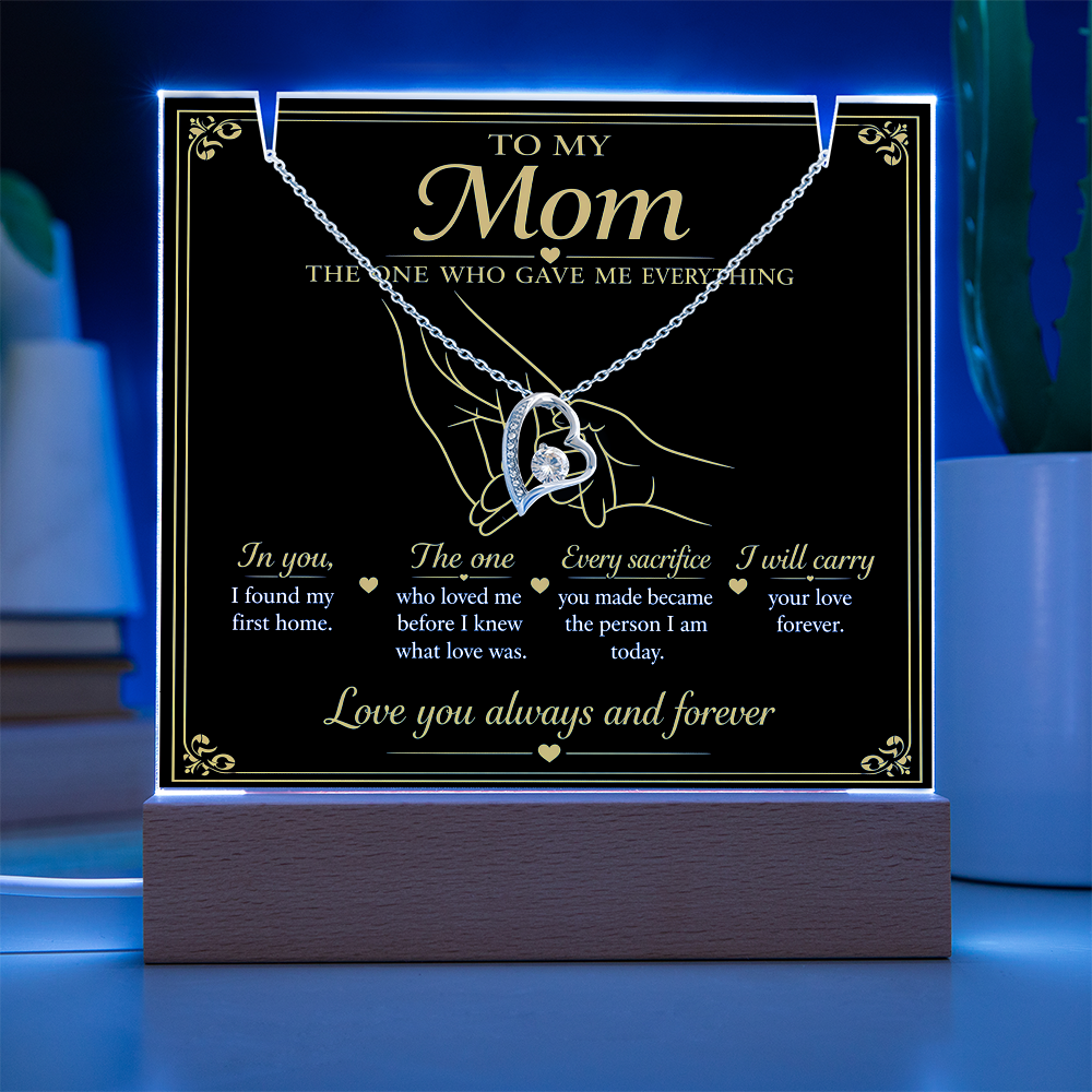 To My Mom|The One Who Gave Me Everything|Forever Love Necklace