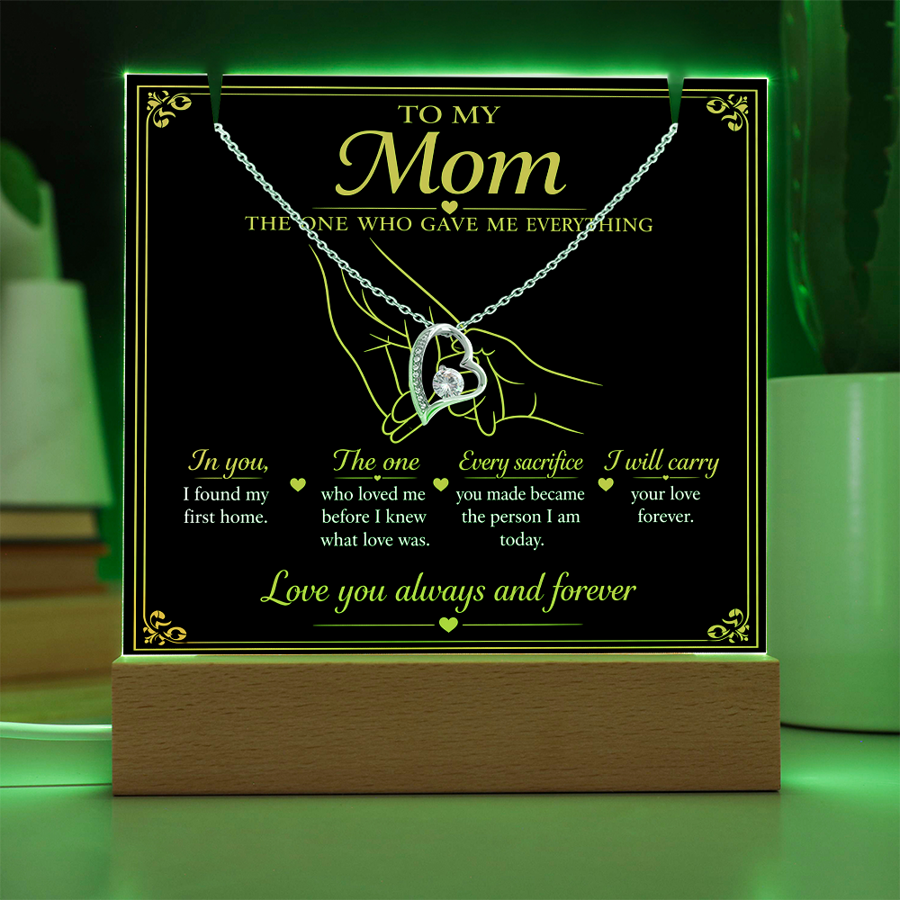 To My Mom|The One Who Gave Me Everything|Forever Love Necklace