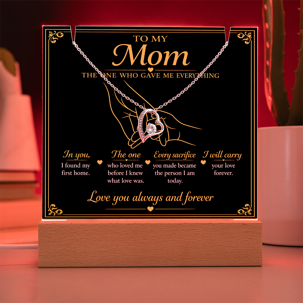 To My Mom|The One Who Gave Me Everything|Forever Love Necklace