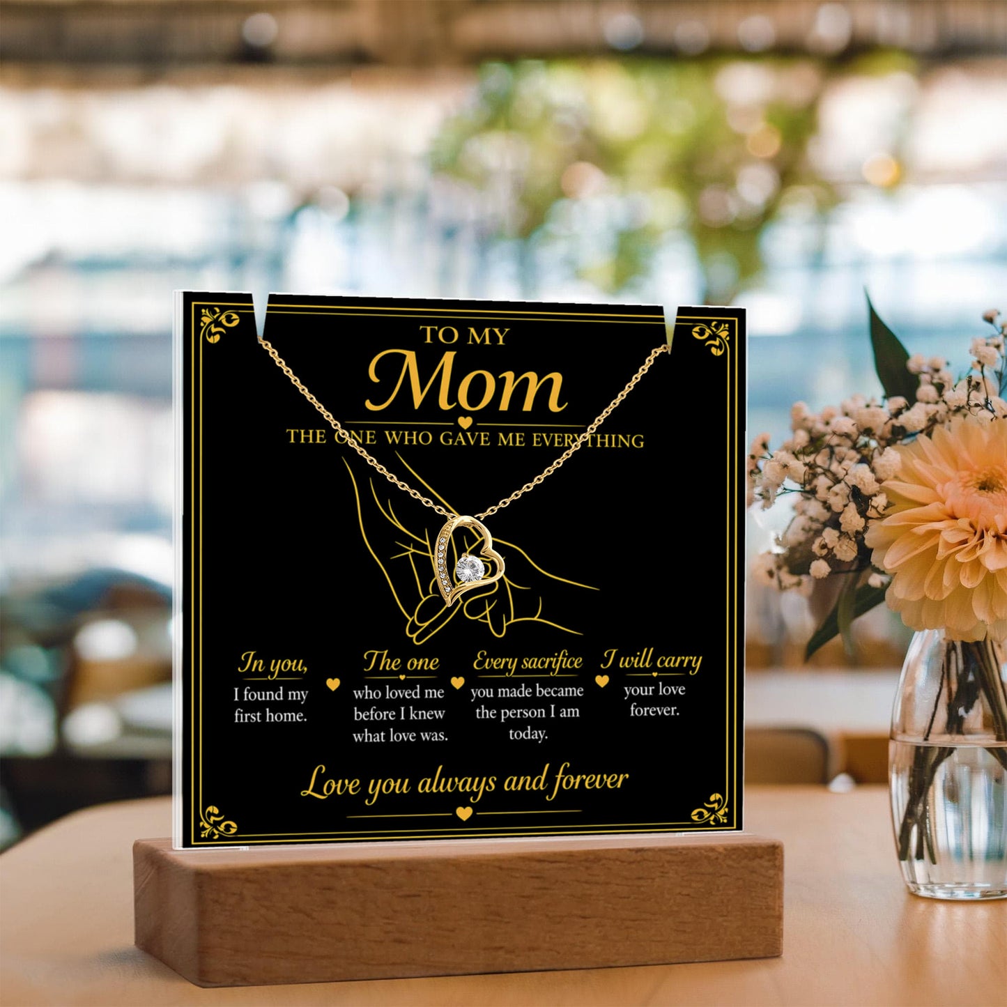 To My Mom|The One Who Gave Me Everything|Forever Love Necklace