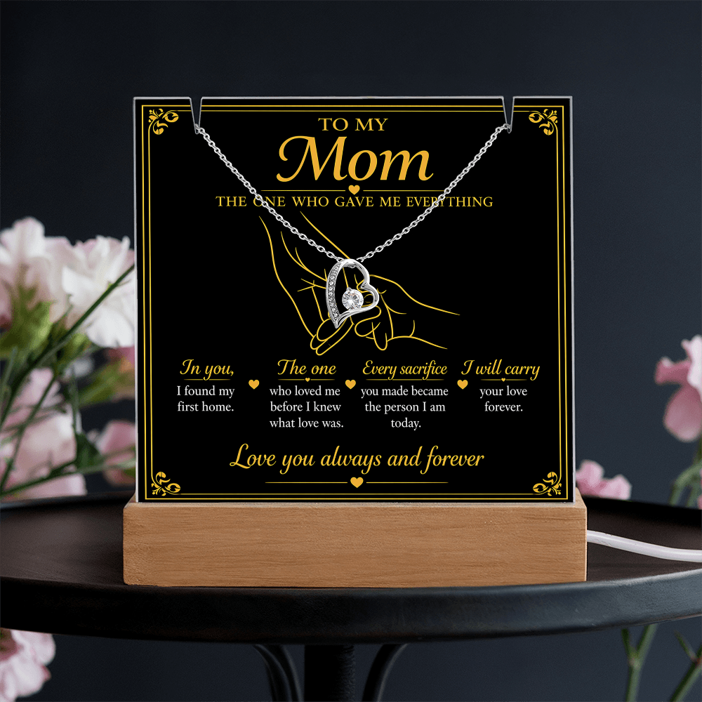 To My Mom|The One Who Gave Me Everything|Forever Love Necklace