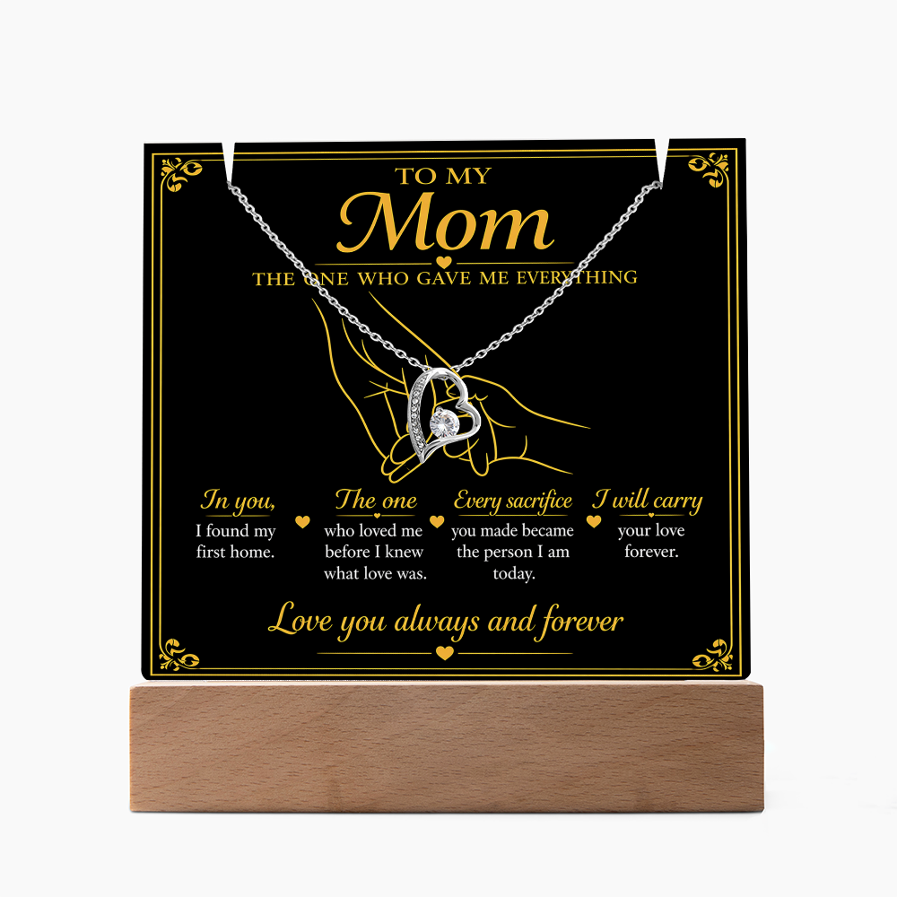 To My Mom|The One Who Gave Me Everything|Forever Love Necklace