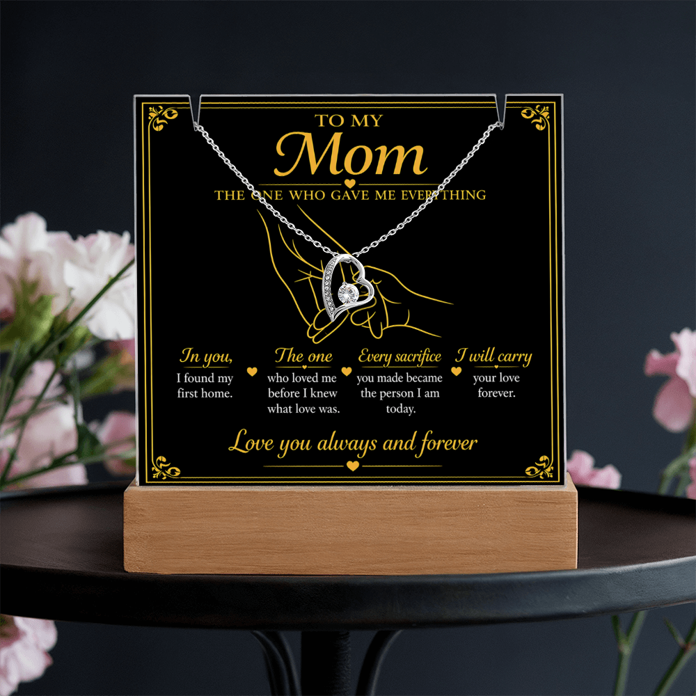 To My Mom|The One Who Gave Me Everything|Forever Love Necklace