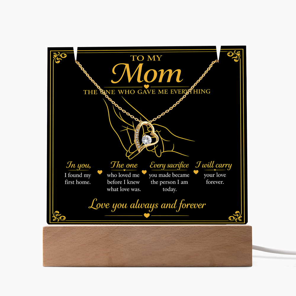 To My Mom|The One Who Gave Me Everything|Forever Love Necklace