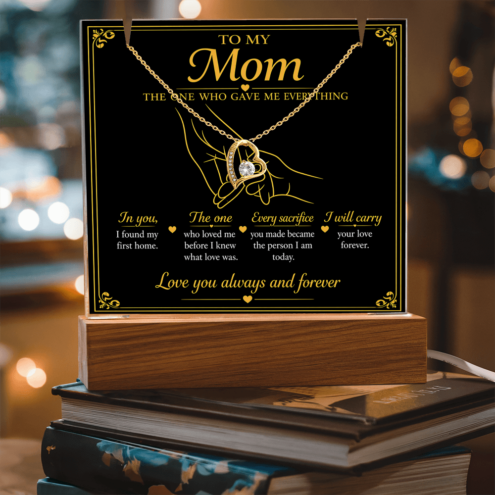 To My Mom|The One Who Gave Me Everything|Forever Love Necklace