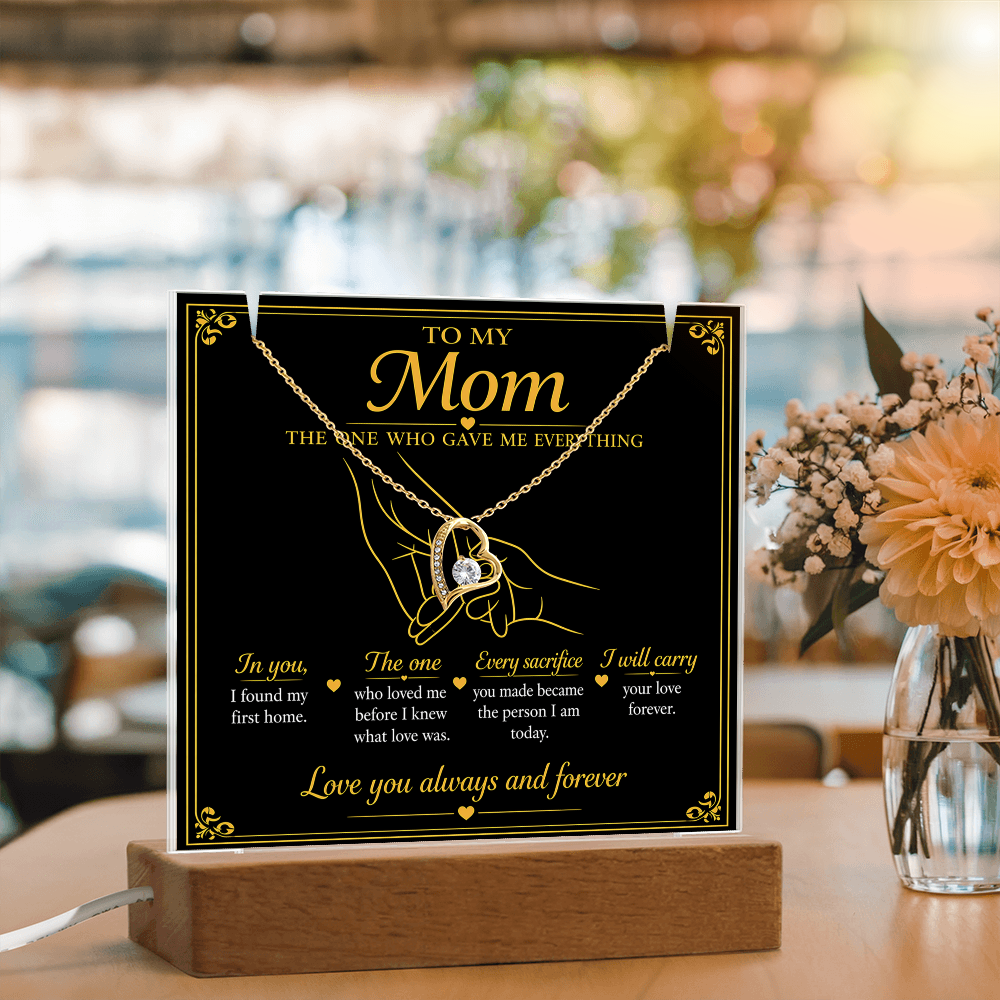 To My Mom|The One Who Gave Me Everything|Forever Love Necklace