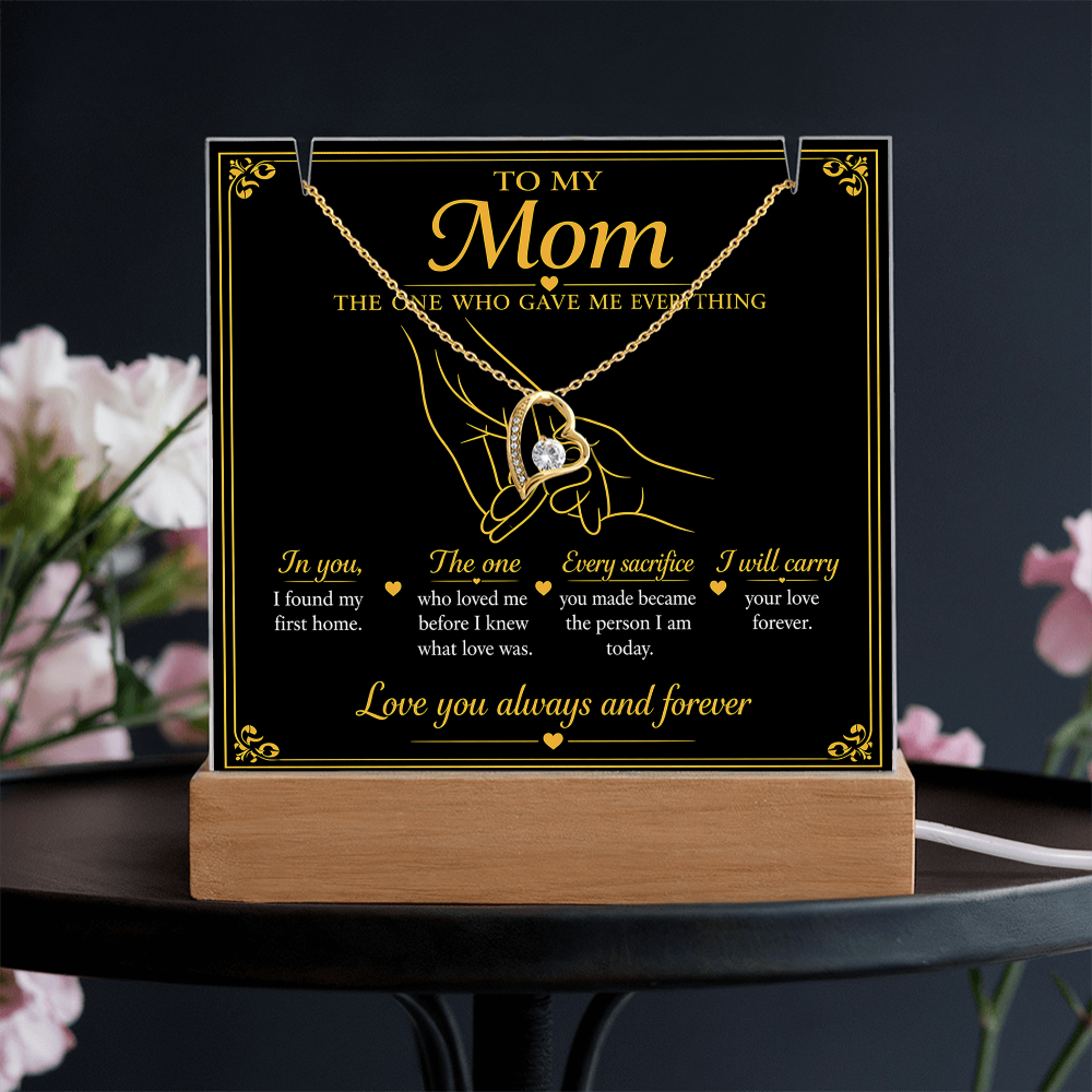 To My Mom|The One Who Gave Me Everything|Forever Love Necklace