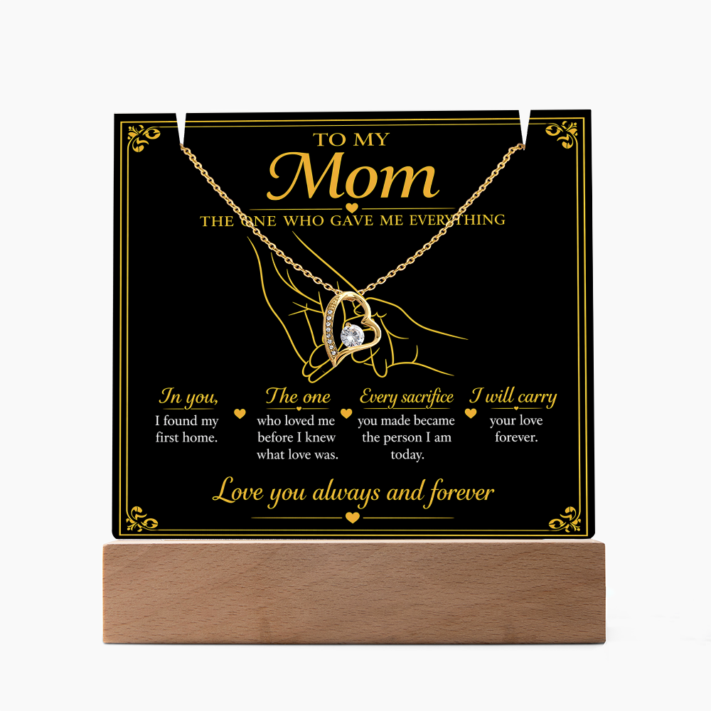 To My Mom|The One Who Gave Me Everything|Forever Love Necklace