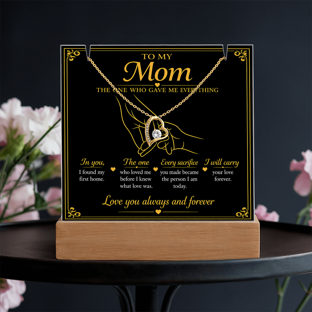 To My Mom|The One Who Gave Me Everything|Forever Love Necklace